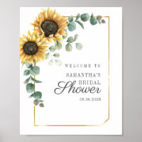 Sunflower Eucalyptus Script Bridal Shower Welcome
