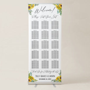 Sunflower Eucalyptus Seating Chart 150 Names Retractable Banner