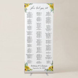 Sunflower Eucalyptus Seating Chart 170 Names Retractable Banner