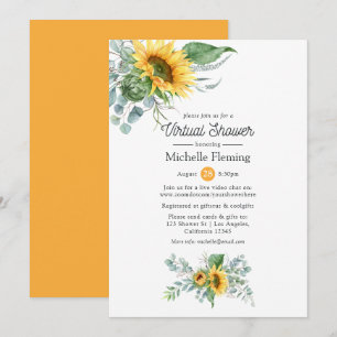 Sunflower Eucalyptus Virtual Baby or Bridal Shower Invitation