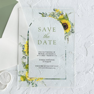 Sunflower Eucalyptus Wedding Save the Date