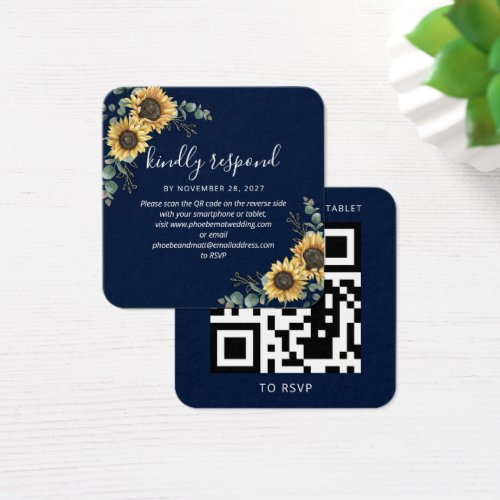 Sunflower Eucalyptus Wedding Website QR Code RSVP