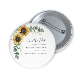 Sunflower Eucalyptus Yellow Floral Save The Date Magnet
