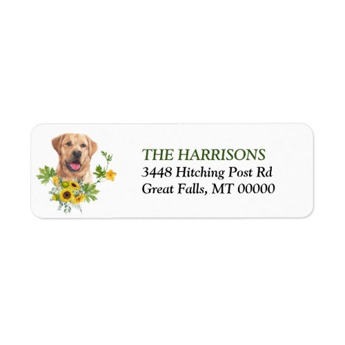 Sunflower Eucalyptus Yellow Labrador Retriever Label