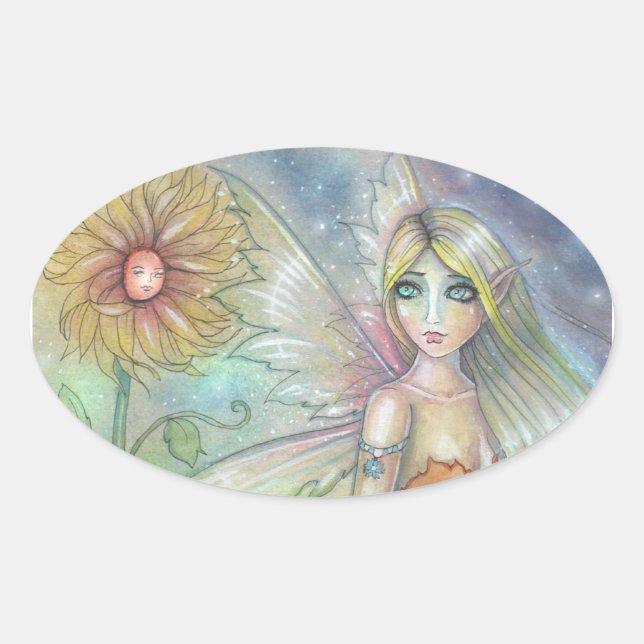 Sunflower Fairy Fantsy Art Stickers (Front)