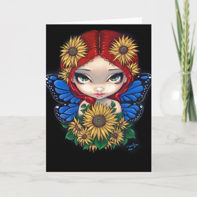 "Sunflower Fairy" Greeting Card (Front)