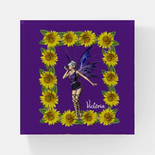 Sunflower Fairy Paperweight