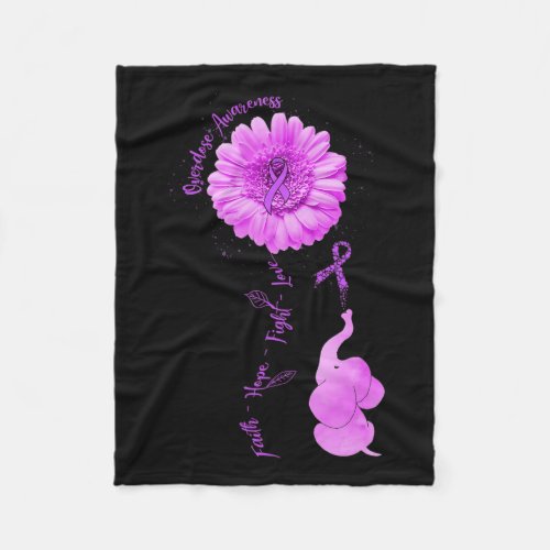 Sunflower Faith Hope Fight Love Overdose Awareness Fleece Blanket