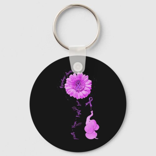 Sunflower Faith Hope Fight Love Overdose Awareness Keychain