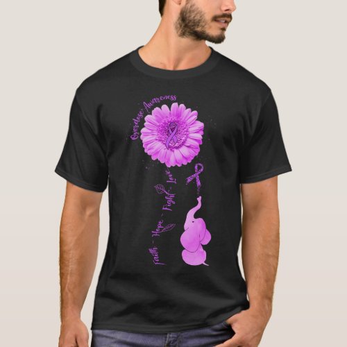 Sunflower Faith Hope Fight Love Overdose Awareness T_Shirt