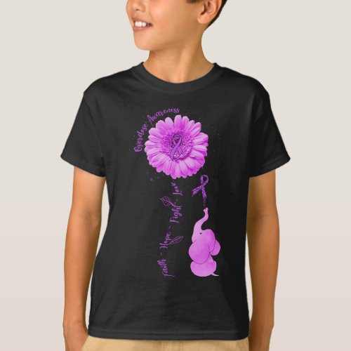 Sunflower Faith Hope Fight Love Overdose Awareness T_Shirt