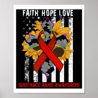 Sunflower Faith Hope Love Autism Awareness Poster