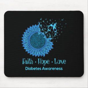 Sunflower Faith Hope Love Diabetes Awareness Diabe Mouse Pad