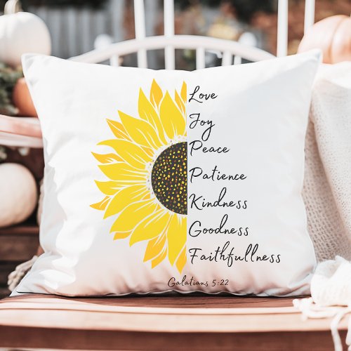 Sunflower Faith  Throw Pillow