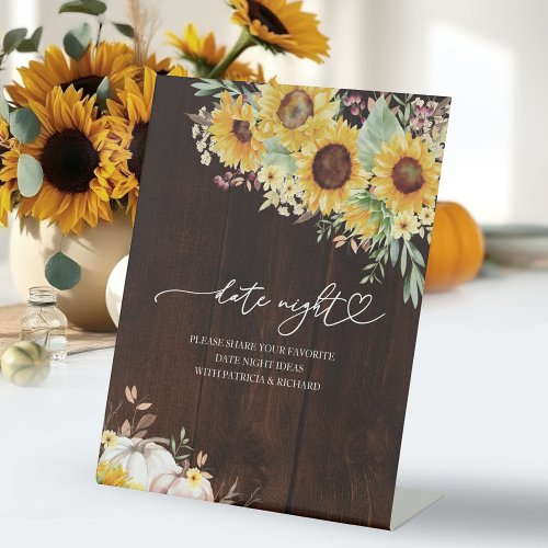 Sunflower Fall Bridal Shower Date Night Jar Sign