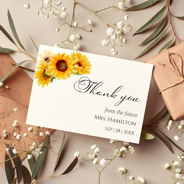 Sunflower Fall Bridal Shower Thank You Cards (Creator Uploaded)