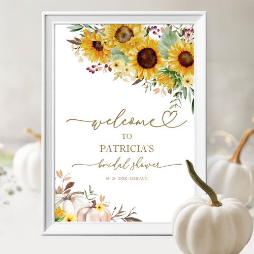 Sunflower Fall Bridal Shower Welcome Sign