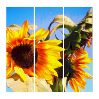 Sunflower Fall Flower Triptych