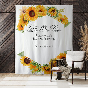 Sunflower Fall In Love Bridal Shower Backdrop