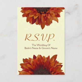 Sunflower Fall Wedding Rsvp by thepinkschoolhouse at Zazzle