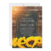Sunflower Fall Wedding Rustic Chalkboard