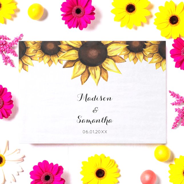 Sunflower Fall Wedding Yellow White  Tissue Paper (Creator Uploaded)