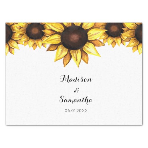 Sunflower Fall Wedding Yellow White  Tissue Paper