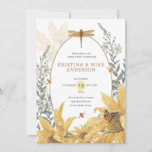 Sunflower Fall Wildflower Baby Shower Invitation