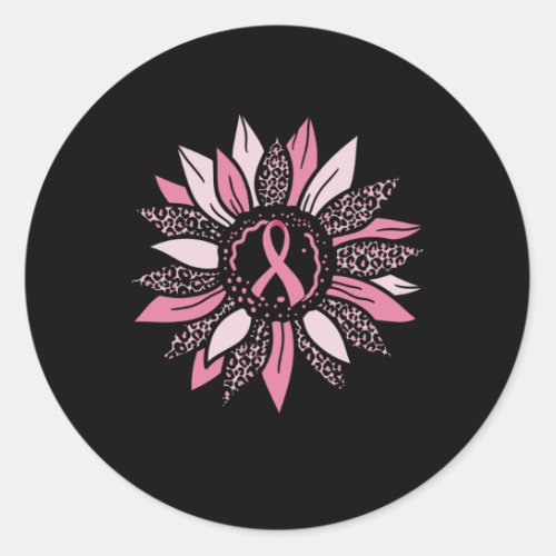 Sunflower Family Matching Breast Cancer Awareness Classic Round Sticker