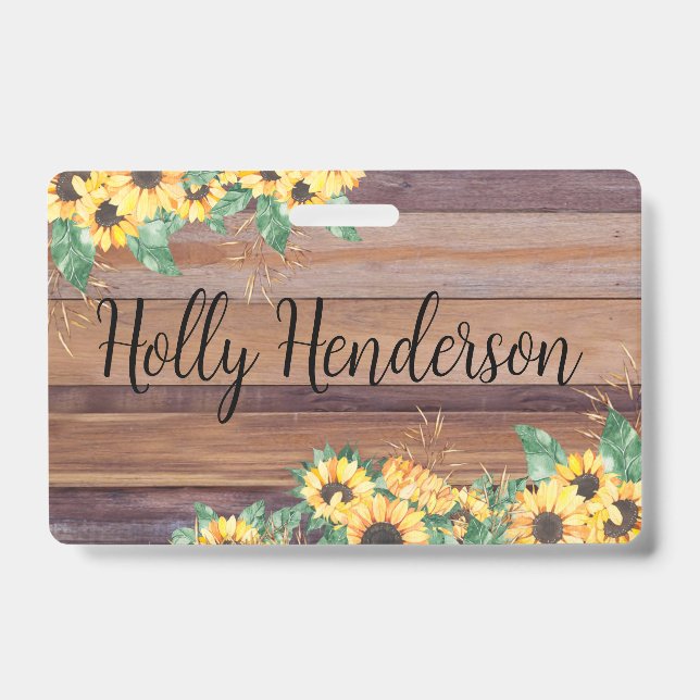 Sunflower Family Name   Badge (Front)