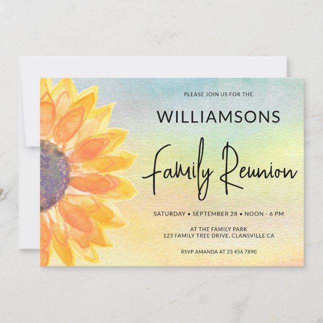 Sunflower Family Reunion Invitation (Front)