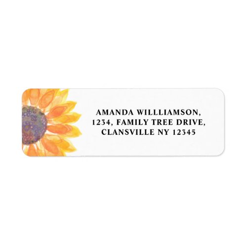 Sunflower Family Reunion Return Address Label