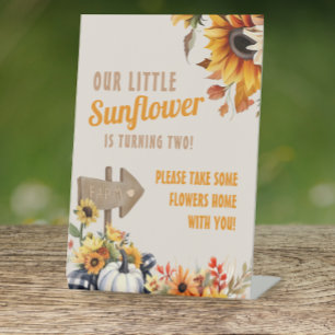 Sunflower Farm Birthday Favor Pedestal Sign
