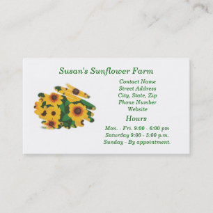 Sunflower Farm business cards - template