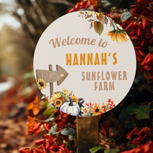 Sunflower Farm Fall Birthday Sign