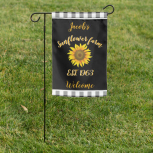 Sunflower farm personalized garden flag