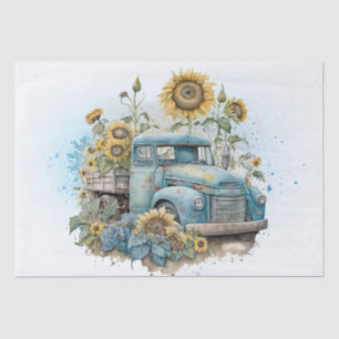 Sunflower Farm Pickup Truck Tissue Paper