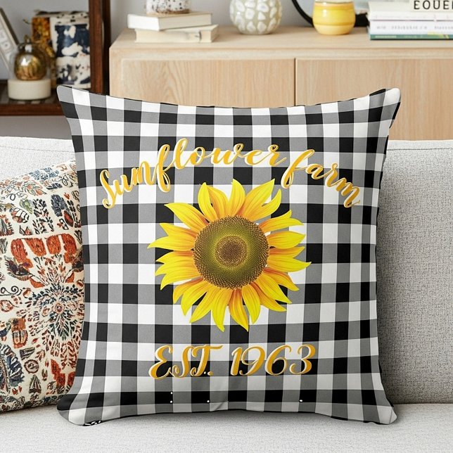 Sunflower farm throw pillow (Creator Uploaded)