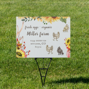 sunflower farmhouse rustic script yard sign