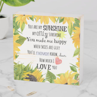 Sunflower Farmhouse Style; You are my Sunshine Wooden Box Sign