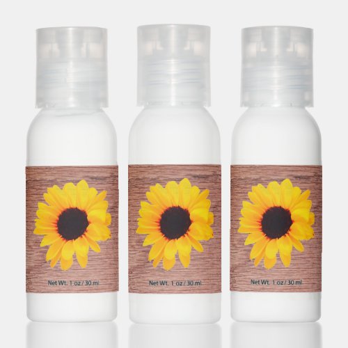 Sunflower Faux Wood Grain Travel Bottle Set Hand Lotion