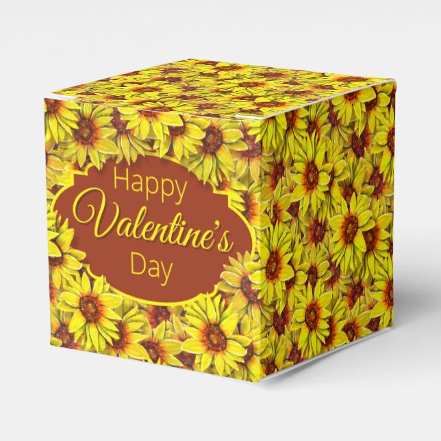 Sunflower Favor Gift Box (Front Side)