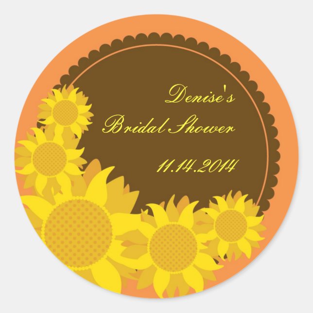 Sunflower Favor Seal Sticker (Front)