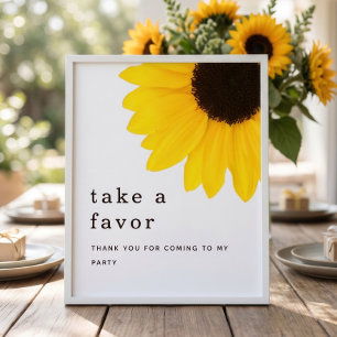 Sunflower Favors Sign 18th Birthday Party
