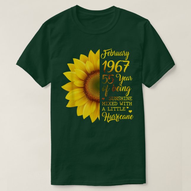 Sunflower February 1967 55 Years Of Being Sunshine T-Shirt (Design Front)