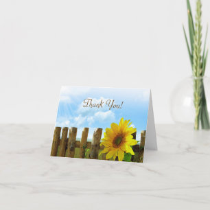 Sunflower Fence Bridal Party Thank You Card
