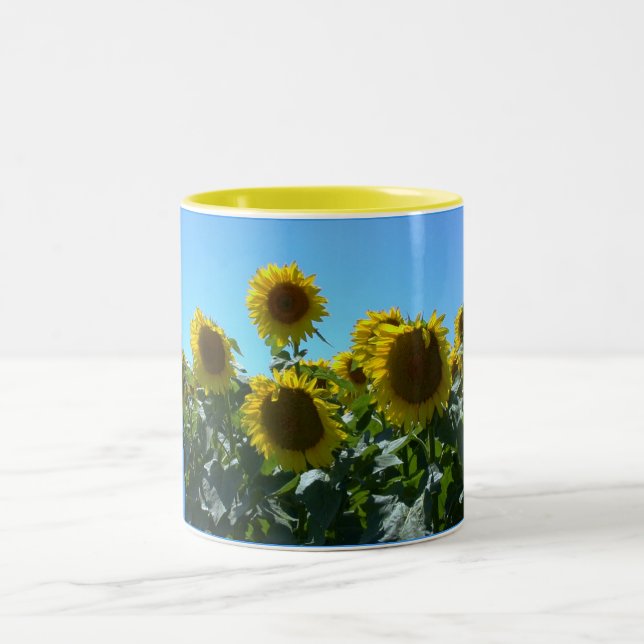 Sunflower Fest--Mug Two-Tone Coffee Mug (Center)
