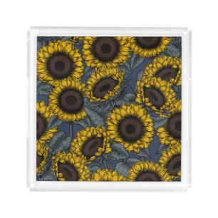 Sunflower field 2 acrylic tray