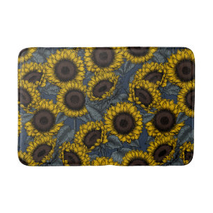 Sunflower field 2 bath mat
