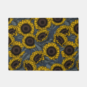 Sunflower field 2 doormat